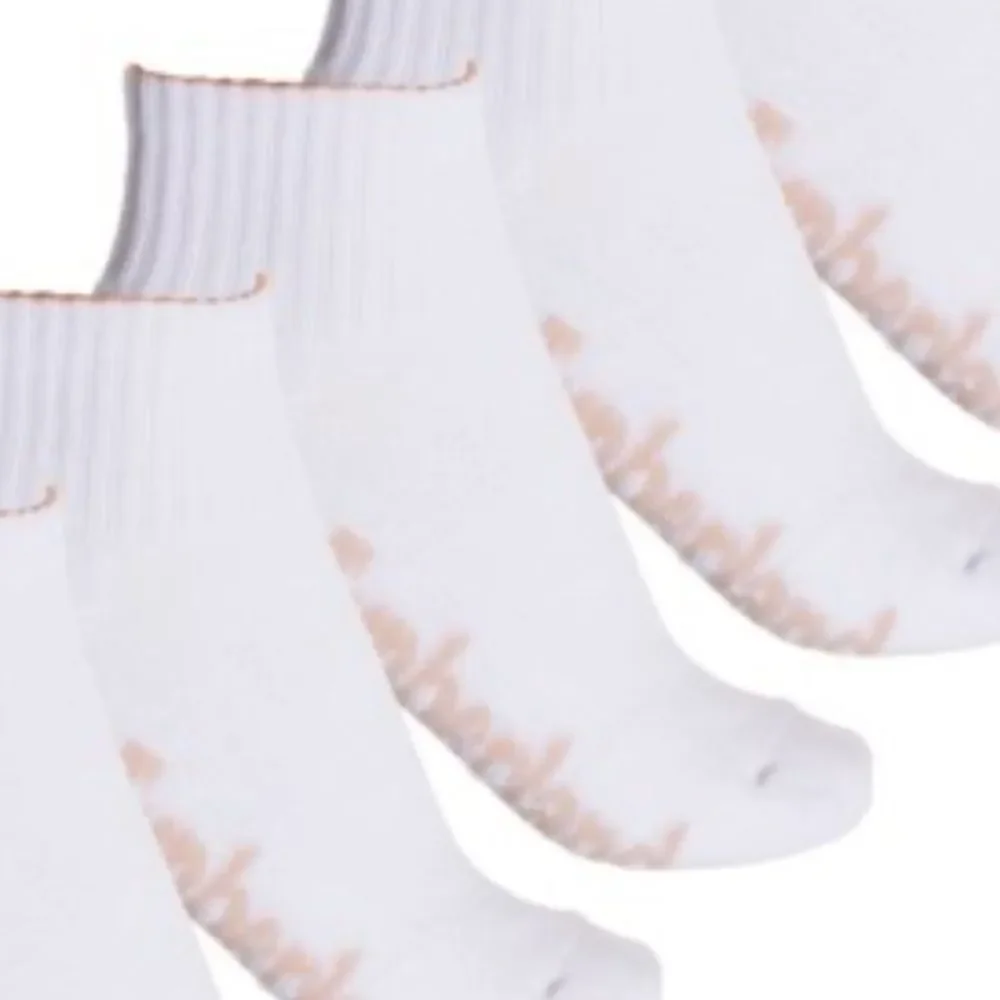 Timberland White Ivory Logo Aerated Half Cushioned Cotton Blend Socks 5 pack